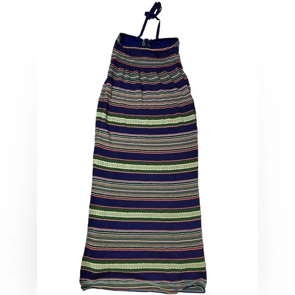 Vintage Missoni NWT Multicolored Striped Knit Halter Maxi Dress - Picture 3 of 12